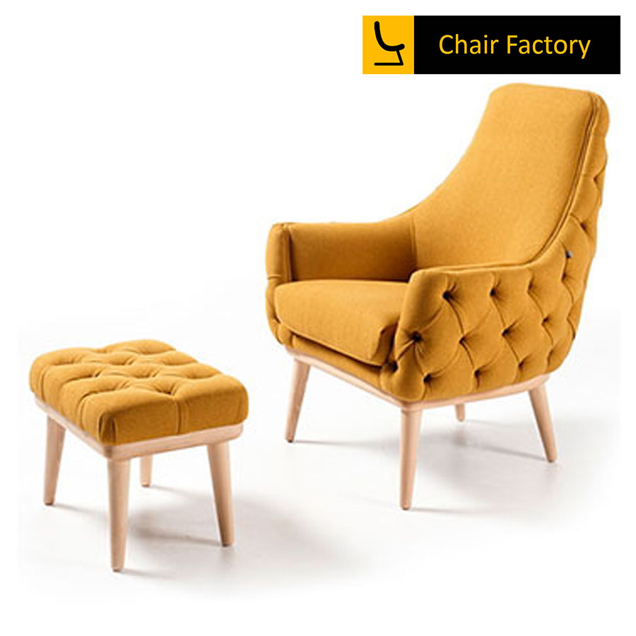 Camponi Mustard Accent Chair and Ottoman